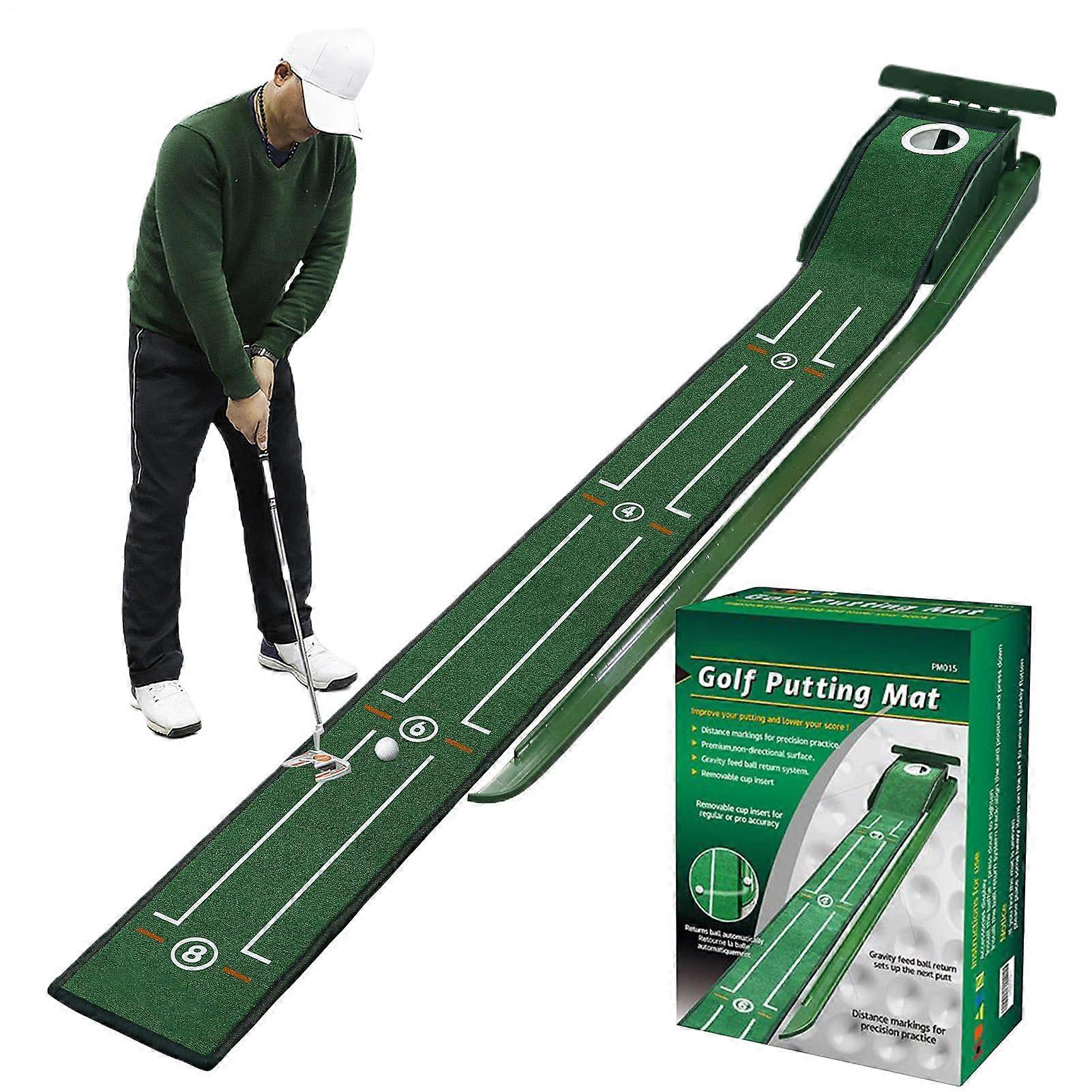 Golf Putting Mat Velvet Mat with Alignment Lines, Indoor Practice Aid, Automatic Ball Ref: 5328