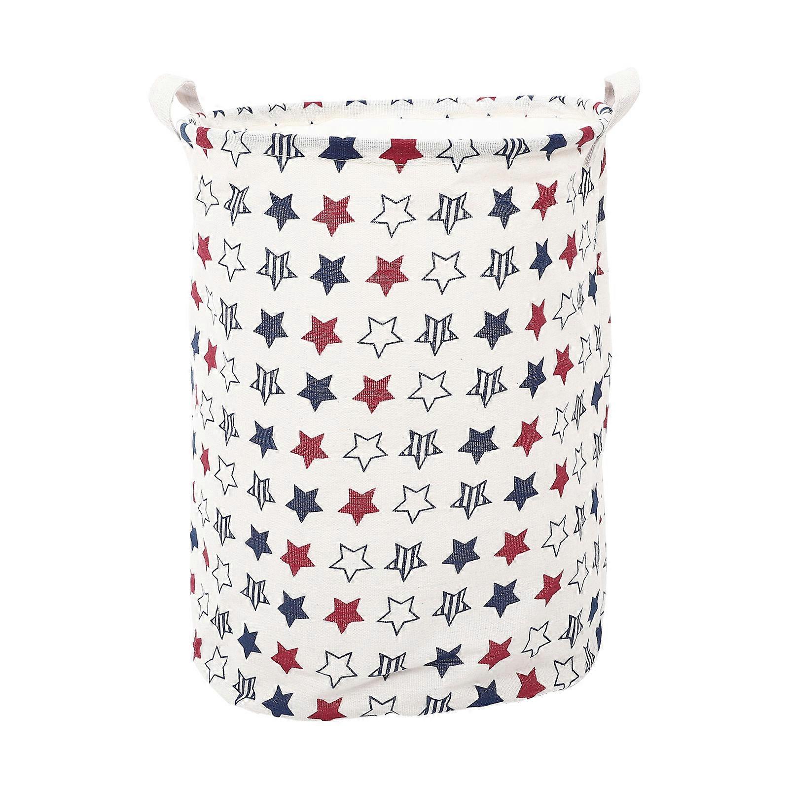 Portable Cotton Cloth Storage Basket for Clothes and Toys Beige Collapsible with Handles 70x45x58 cm