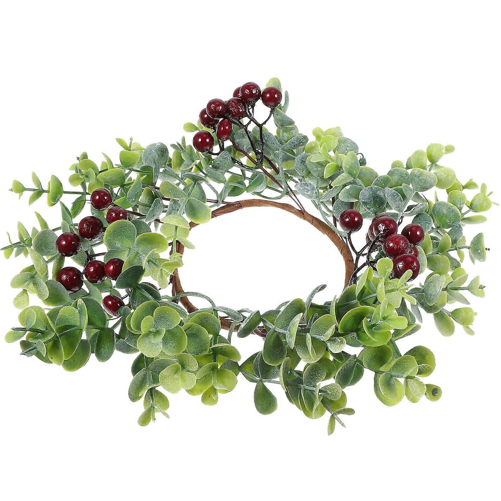 Realistic Wreath Christmas Wreath Party Layout Props Circular Shape Green 1Set