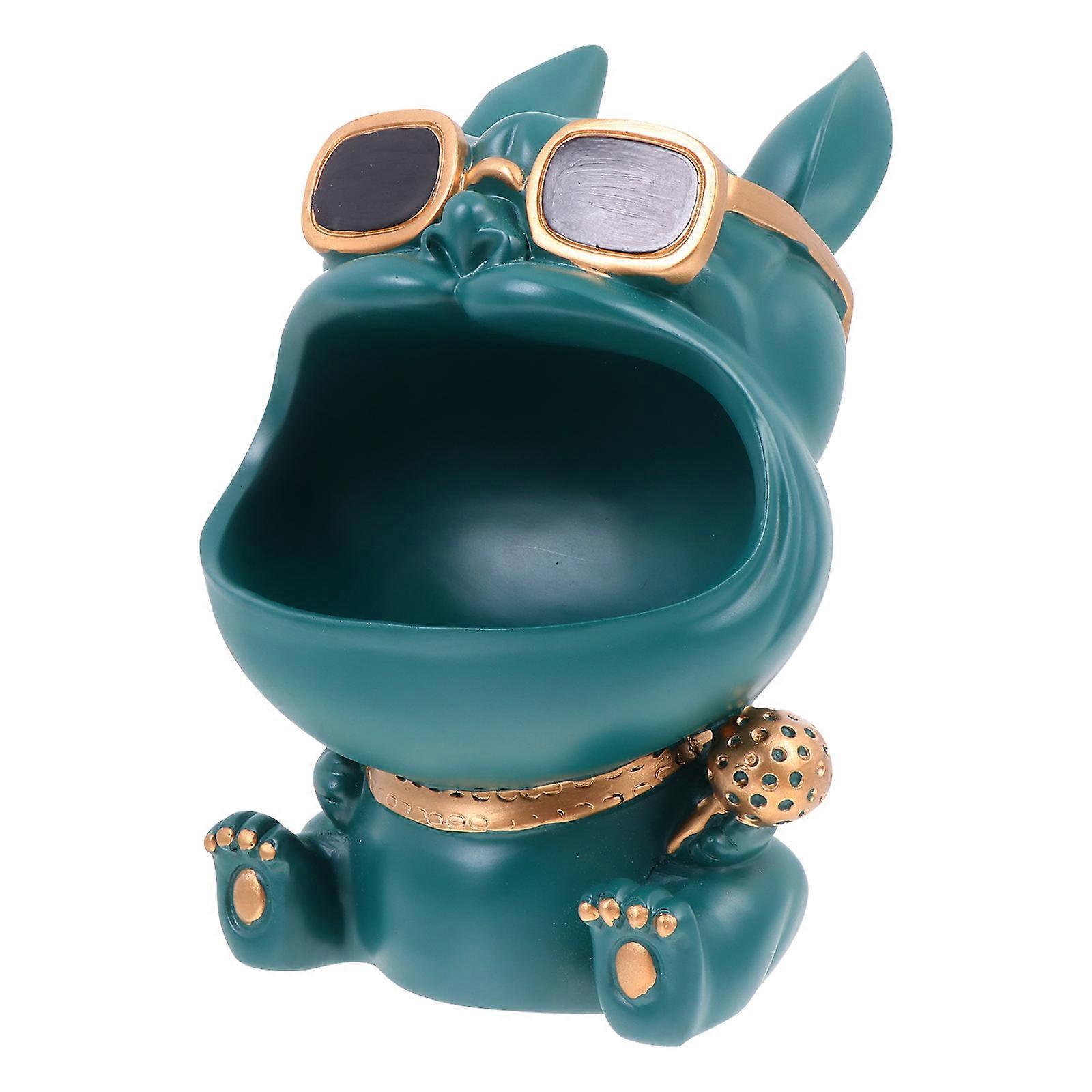 Decorative Dog Shaped Jar Designed For Home And Office Use In Green For Candy Storage 1Pack