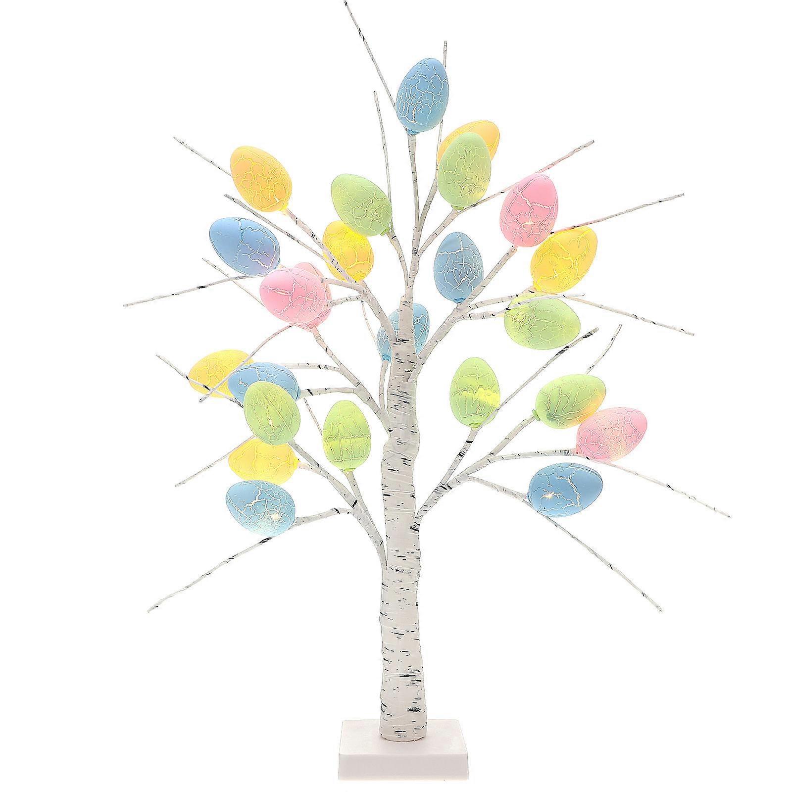 Modern Creative Plastic Tree Lamp with Egg and Tree Design for Indoor Decoration 24 Light Beads