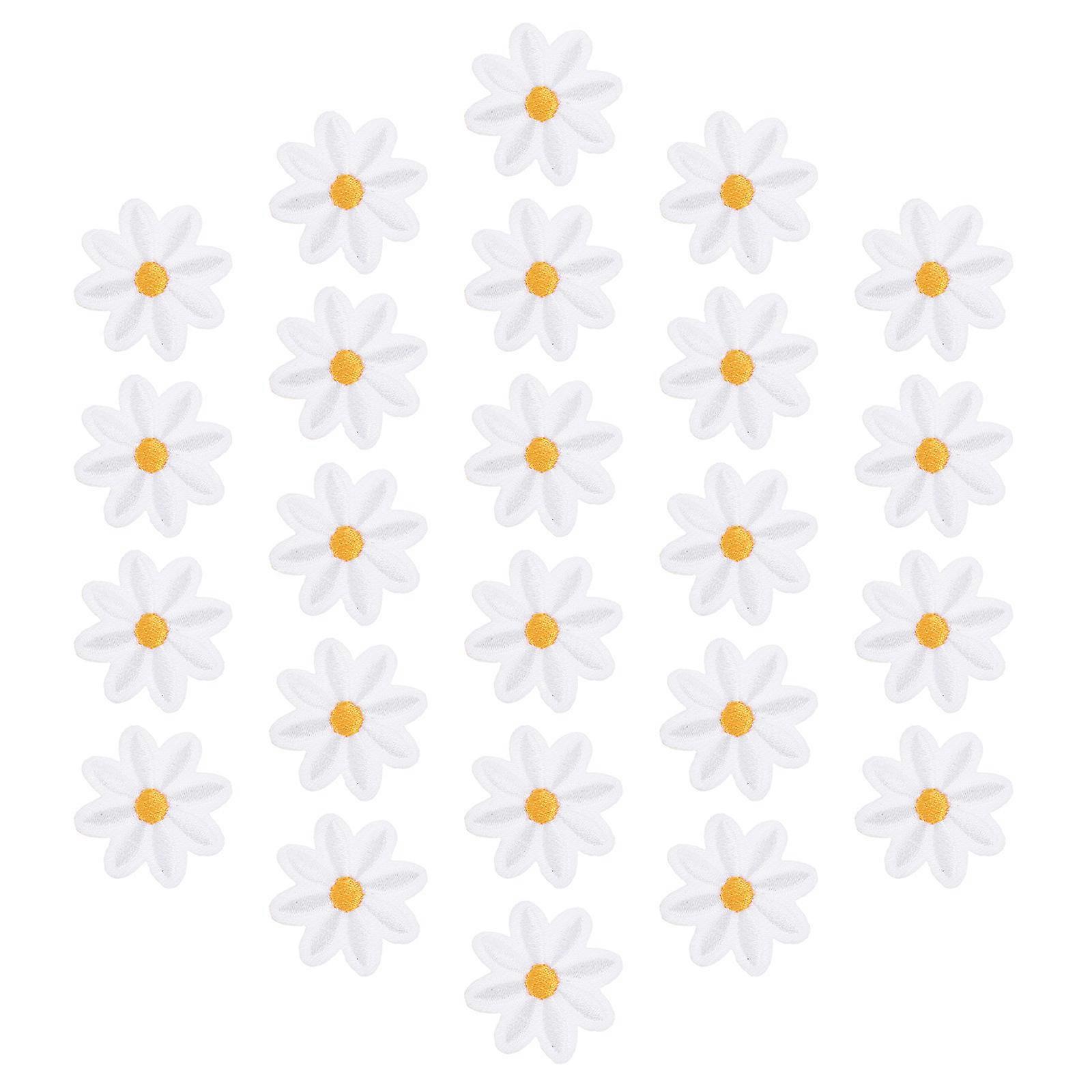 30Pcs Daisy Iron On Patches Decorative DIY Clothing Patches Cute Patches