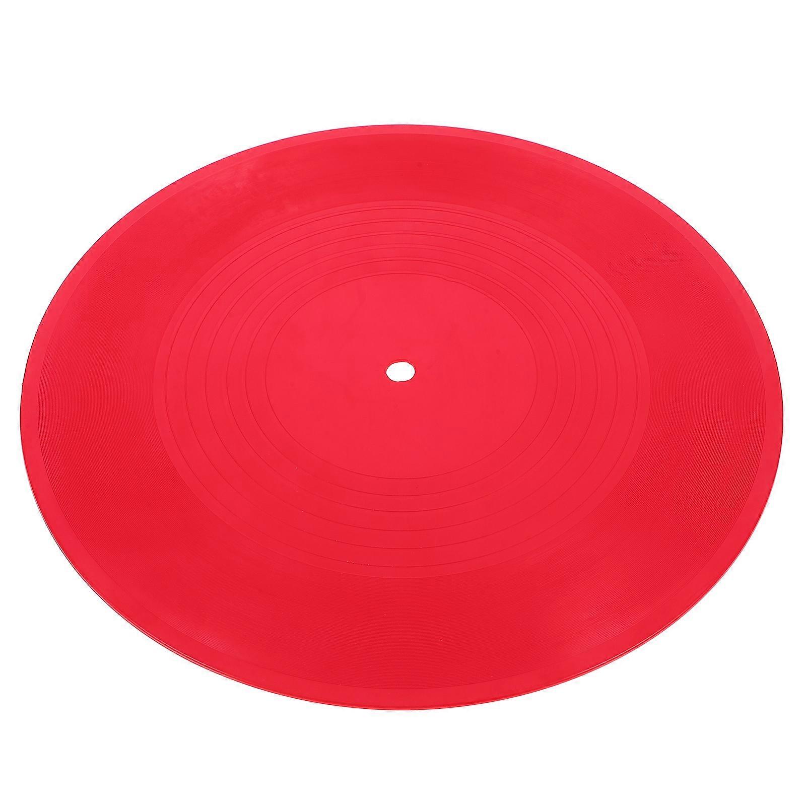 Retro Vinyl Record Wall Decor – Fake Records for Bars, Cafes & Homes – Unique Music Party Ornament, Easy Clean & Maintenance, Red Design