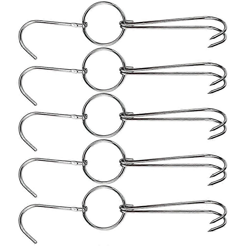 Here's a refined and professional product description based on your input:

 

**5PCS Stainless Steel Double Meat Hooks – Heavy Duty Bacon Hanger for