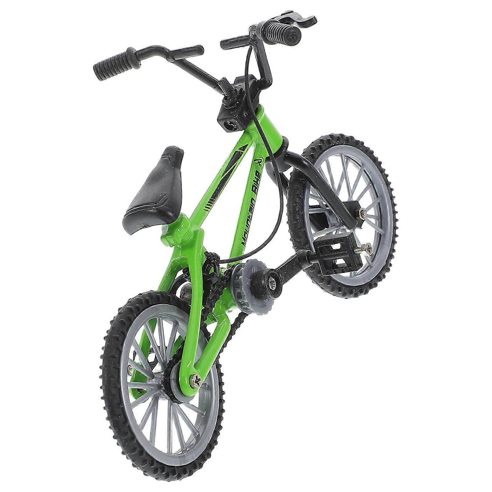Miniature Dollhouse Bicycle Prop for Decor Realistic Green Alloy Model
