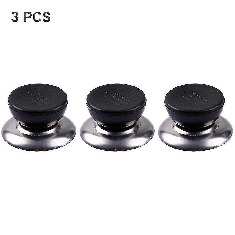 3-Pack Black Replacement Pot Handles  Heatproof Knobs for Pots, Pans & Cookware Lids