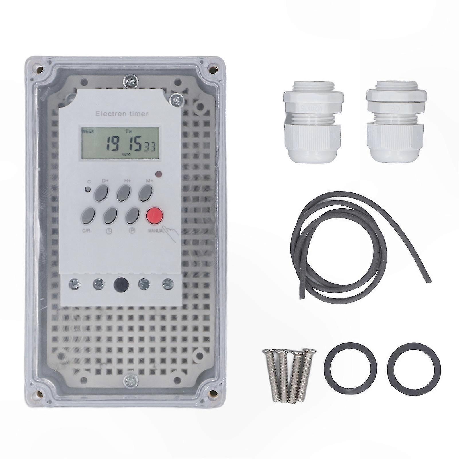 Programmable Waterproof Timer for Pool Pump, Spa Heater Control Switch (DC 12V)