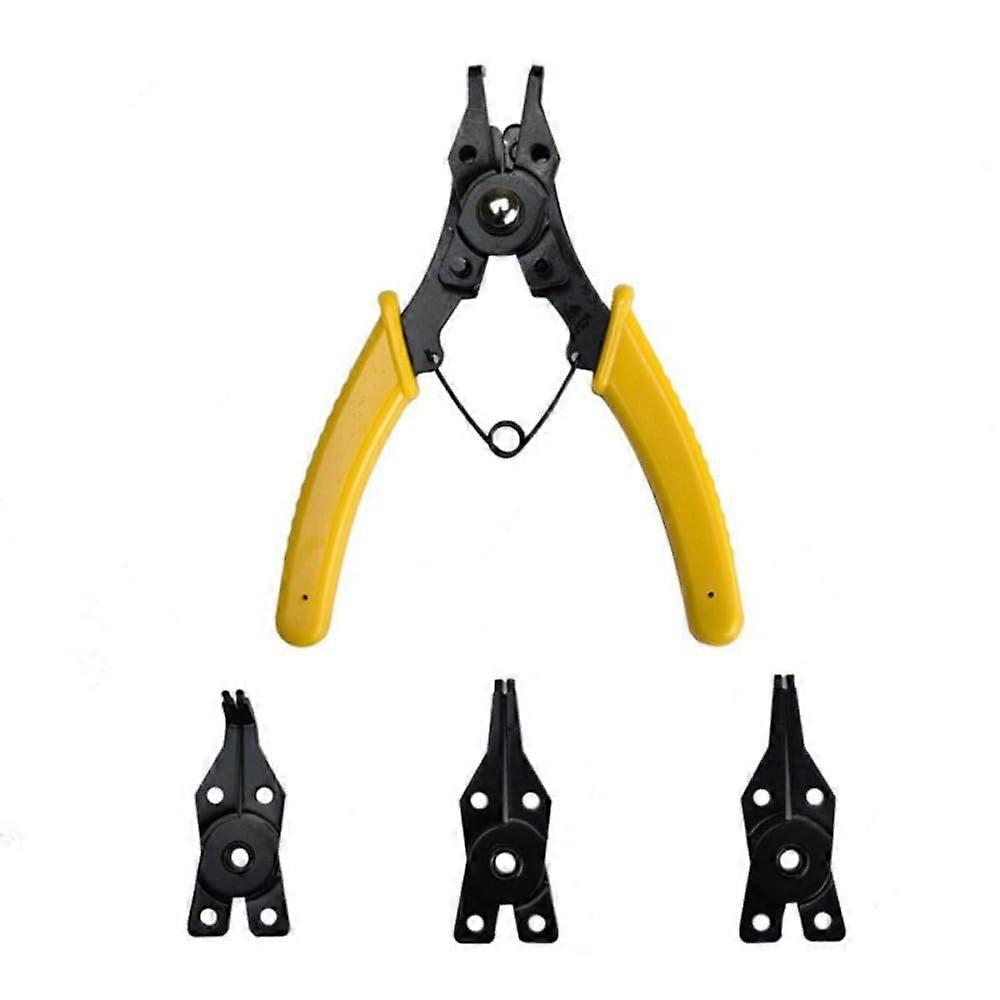 4-in-1 Multifunctional Snap-Ring Pliers Crimp Tool Ring Remover Retaining Circlip Pliers Yellow