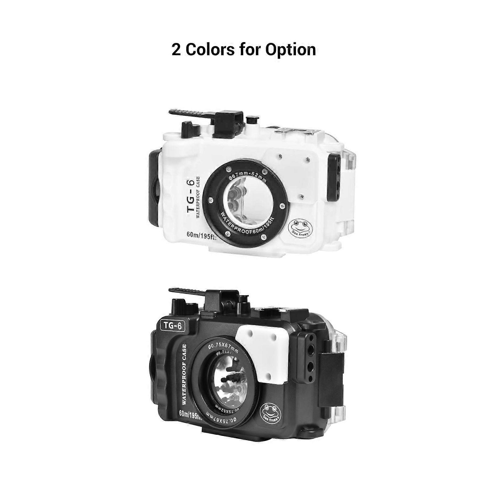 Sea frogs Camera Waterproof Housing Diving Case Protective Shell Underwater 60m/195ft Replacement for Olympus TG-6 Camera