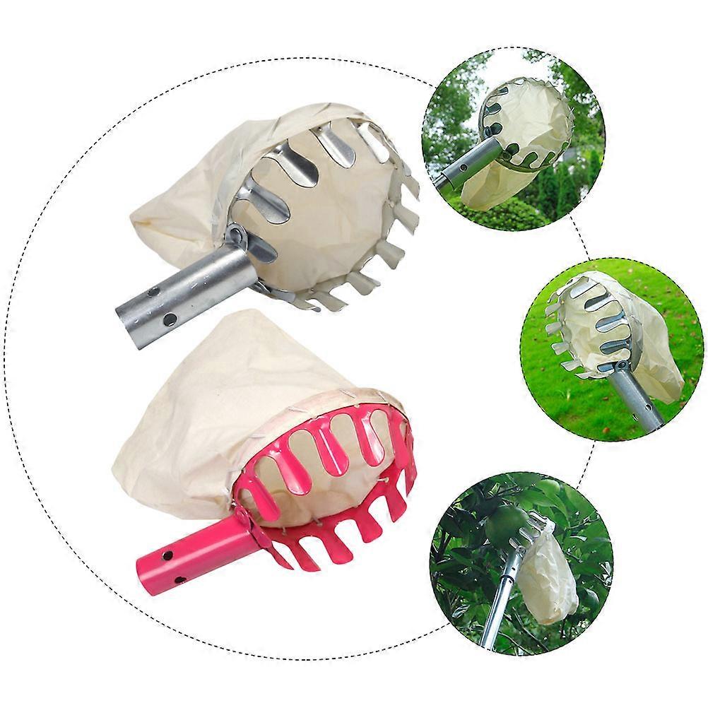 Fruit Tools Orchard Fruit Harvester for Home Gardening Assorted Color Iron Material Safe Harvesting 2Pcs