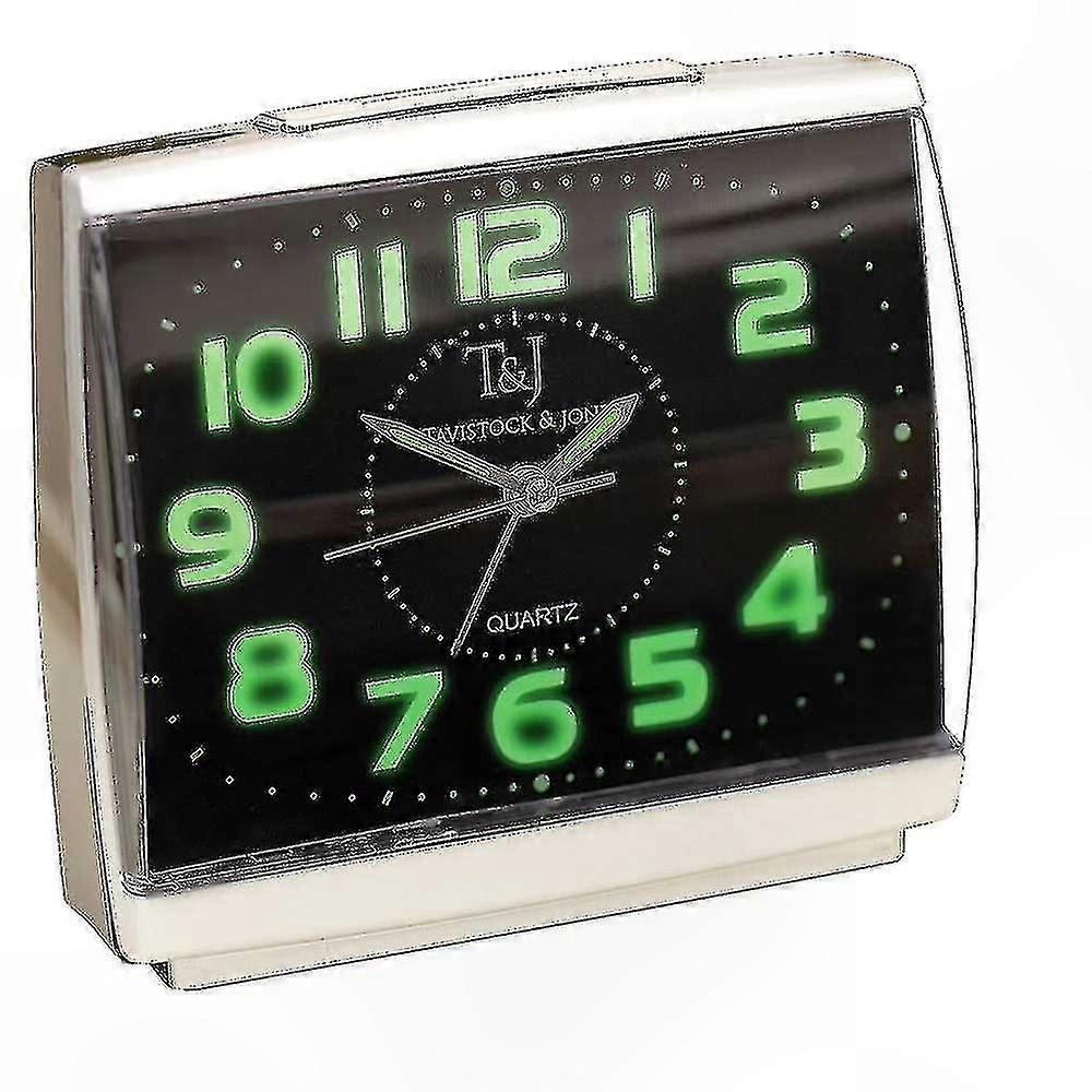 Glow-in-the-Dark Clock with Large Luminescent Numbers and Hands for Night Visibility