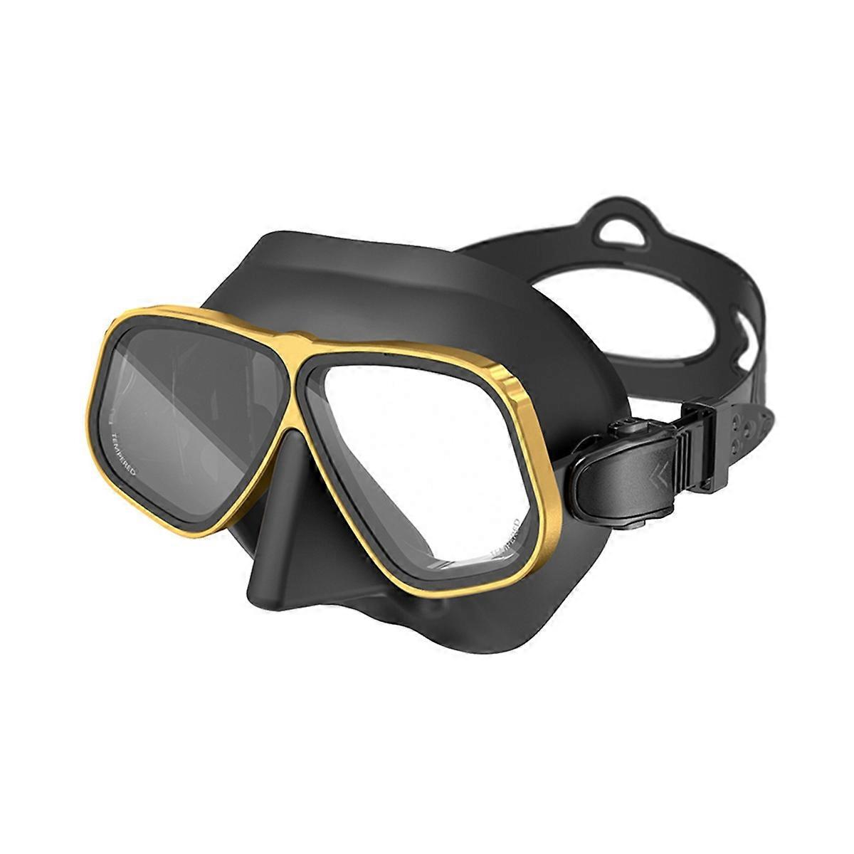 Anti-Fog Diving Mask Nose Protection Scuba Mask Black & Golden
