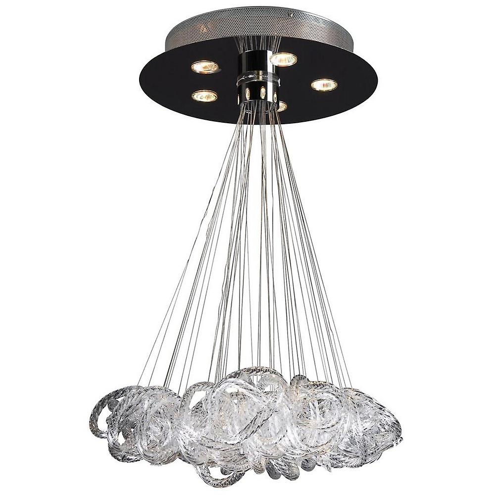 Linea Verdace Pretzel Cluster Pendant Ceiling Light Chrome