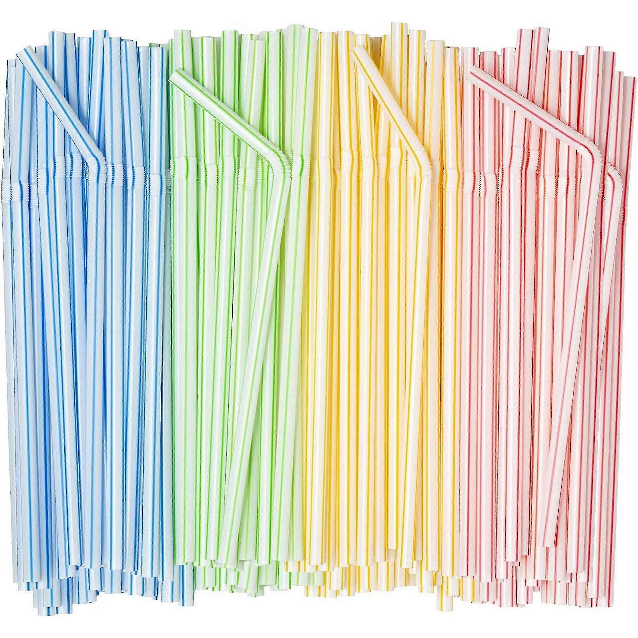 Plastic Straws, 250 Packs of Straws Drinking Plastic Straws Reusabl...
