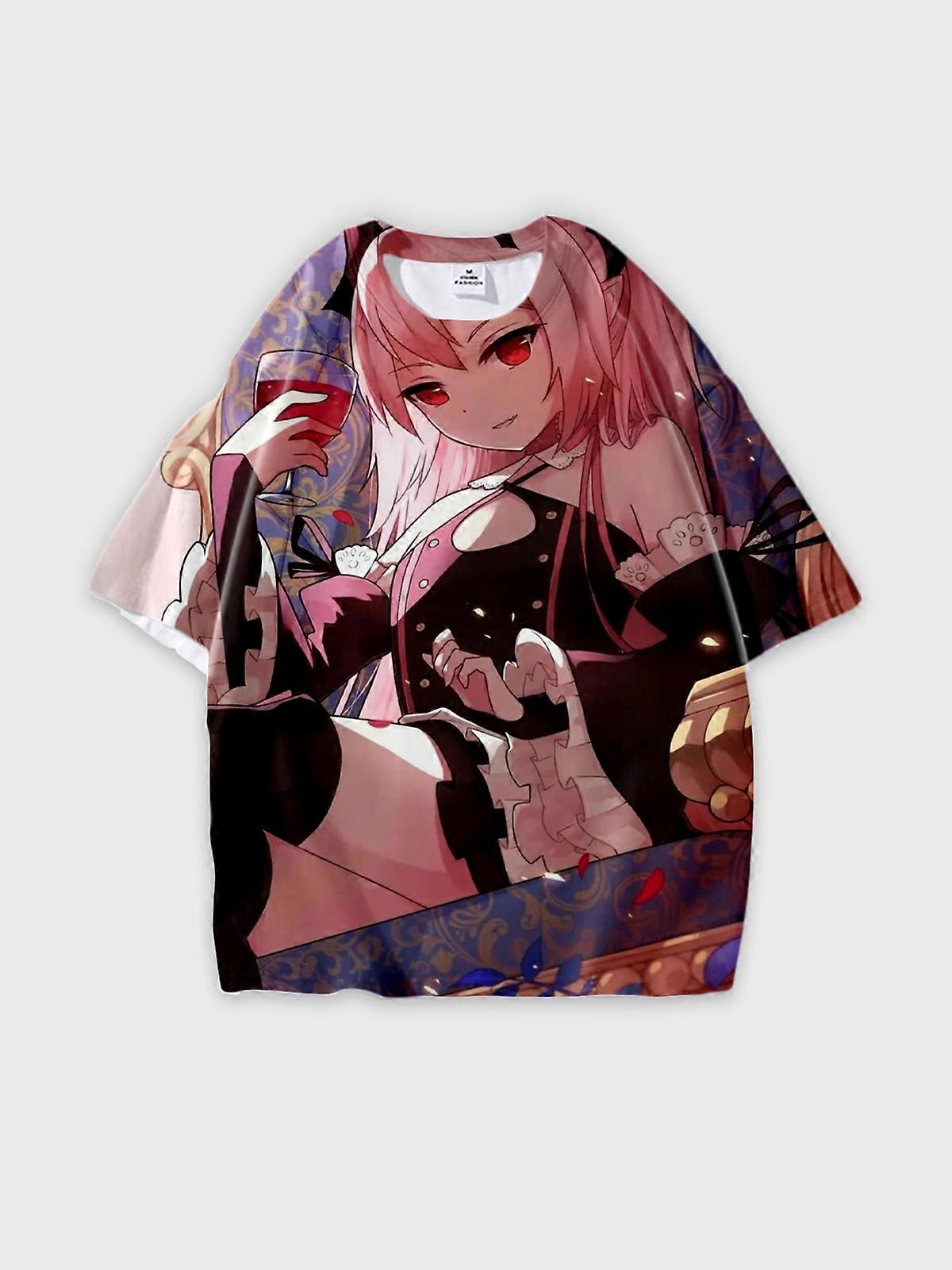 T-Shirt Round Neck, Loose Short Sleeve Seraph of the end Krul Tepes Graphic Tee, Unisex Summer Casual Top U935
