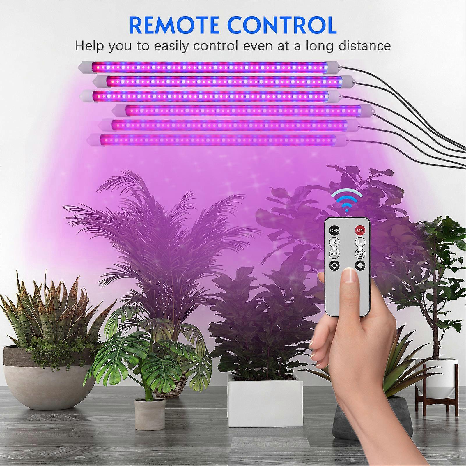 6 Pack 15in Full Spectrum LED Grow Lights with Remote & Timer