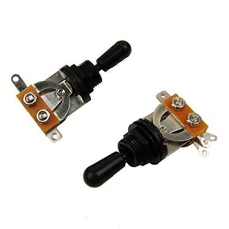 Metric 3 Way Short Straight Guitar Toggle Switch Selector For Electric Guitar,Silver & black(Pack O