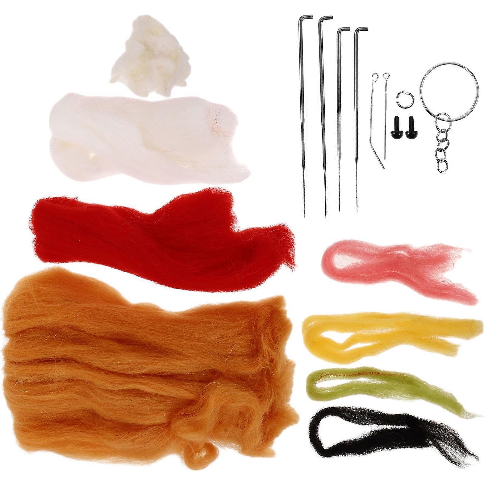 Wool Felt DIY Needle Felting Kit with Assorted Colors for Household Crafts and Gifts