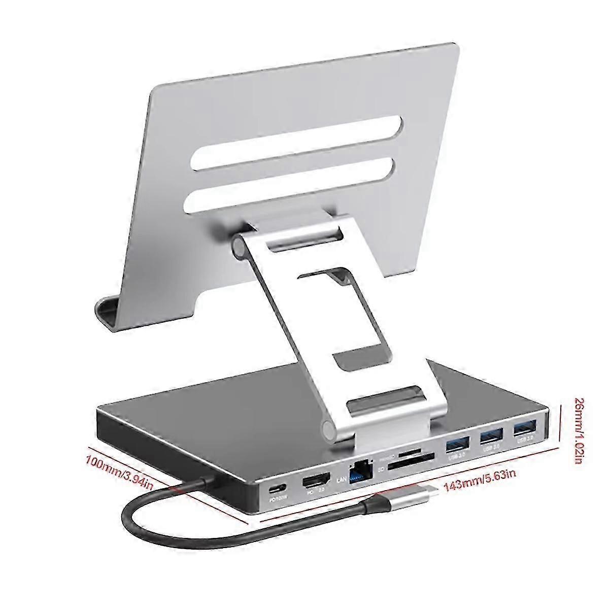 Laptop Stand with Multi Port Hub PD USB3.0 SD TF Slot Gigabit Ethernet