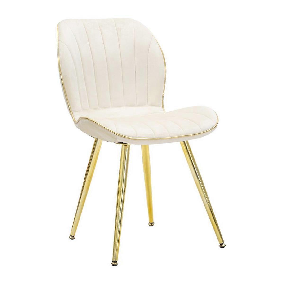 Ensemble de 2 chaises MF383, Beige, Métal, 46x58x77 cm