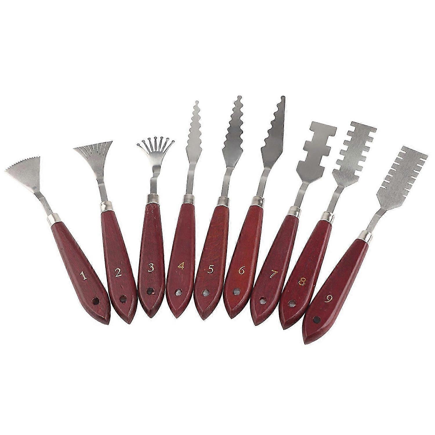 2025 Latest Model 9PCS Professional Spatula Paint Mixture Scraper Set Artist