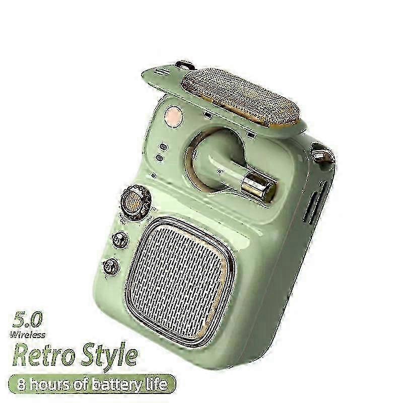 Wireless Mini Portable Bluetooth 5.0 Headphone Speaker with 2-in-1 Earbuds Design