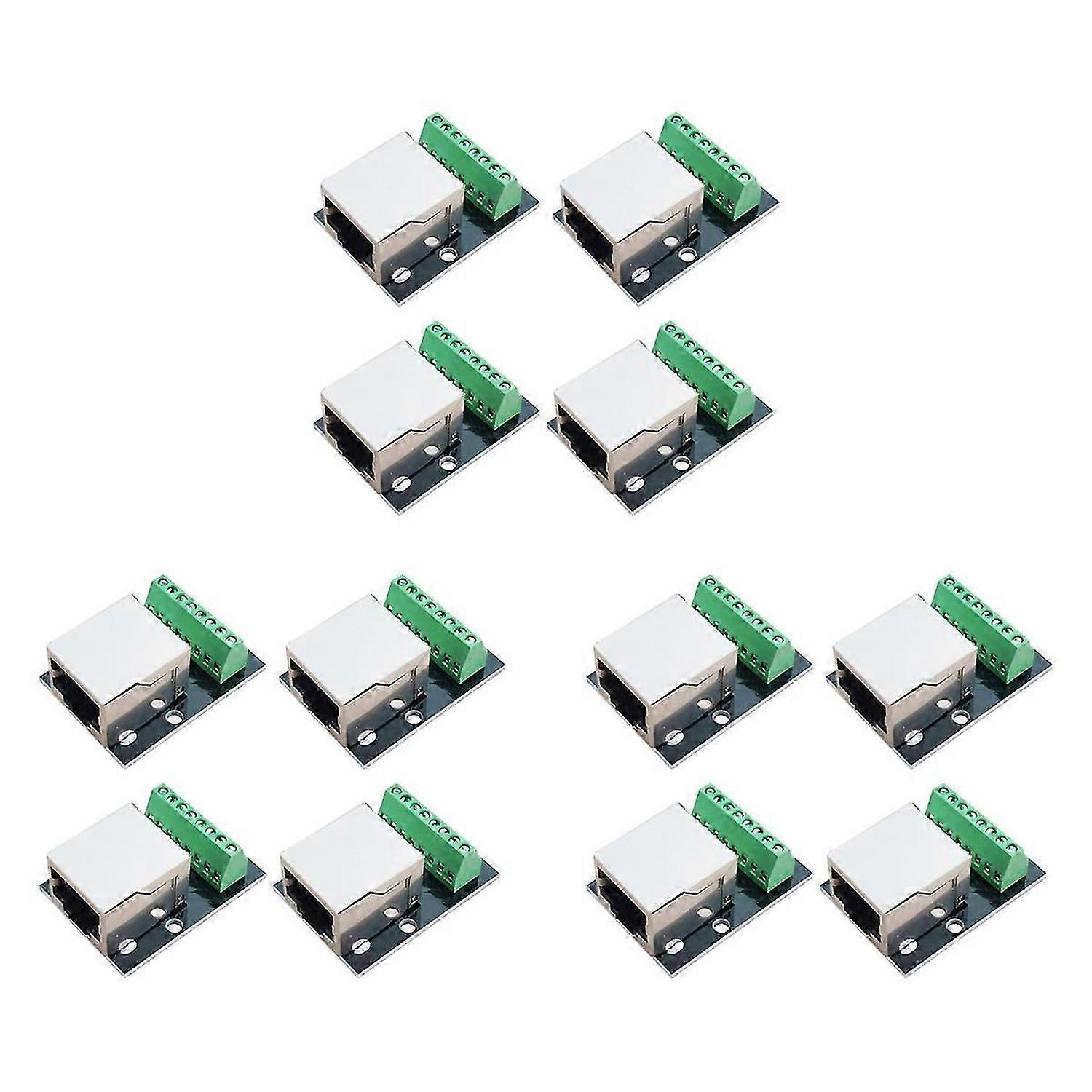 4PCS RJ45 Ethernet Female Socket Connector Breakout Board