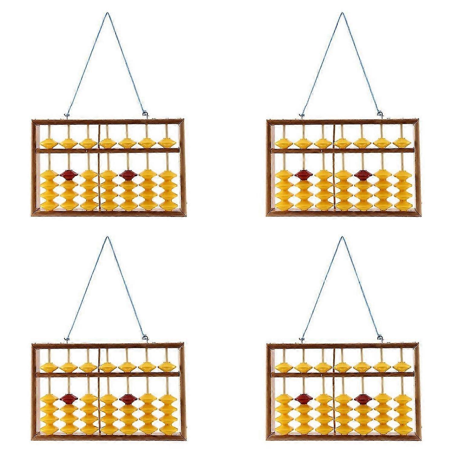 7 Column Non-Slip Hanging Wooden Abacus Tool Mathmetic Calculator