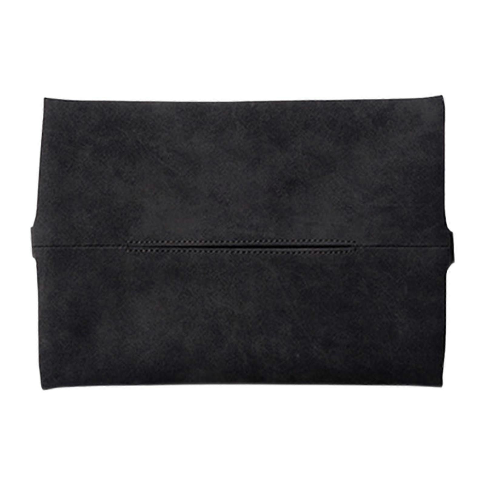 Car Napkin Holder, Microfiber PU Leather Rectangular Hanging Tissue Dispenser for Car