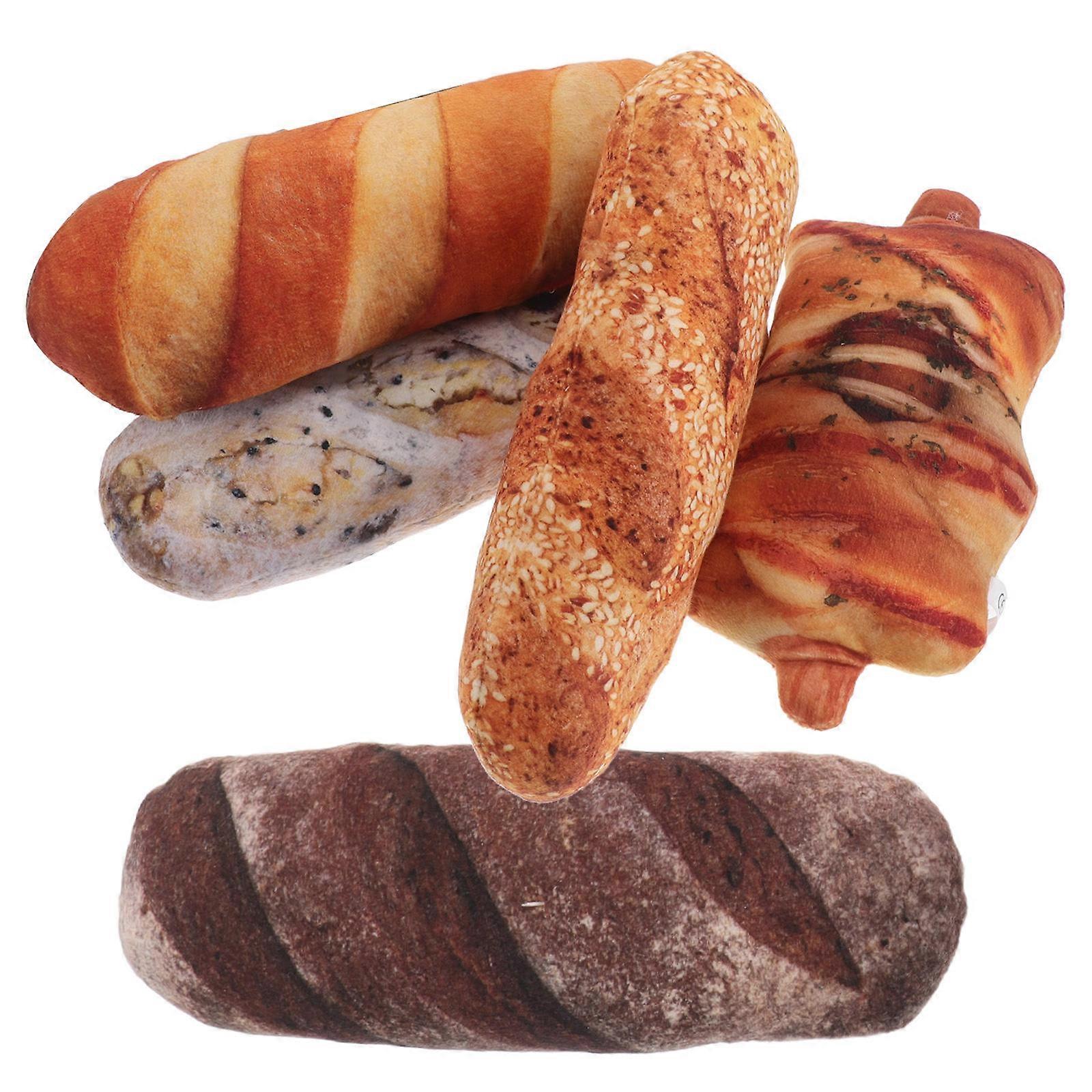 Realistic Brown Bread Pillow for Sofa Decor 10Pcs Plush Simulation Cushion