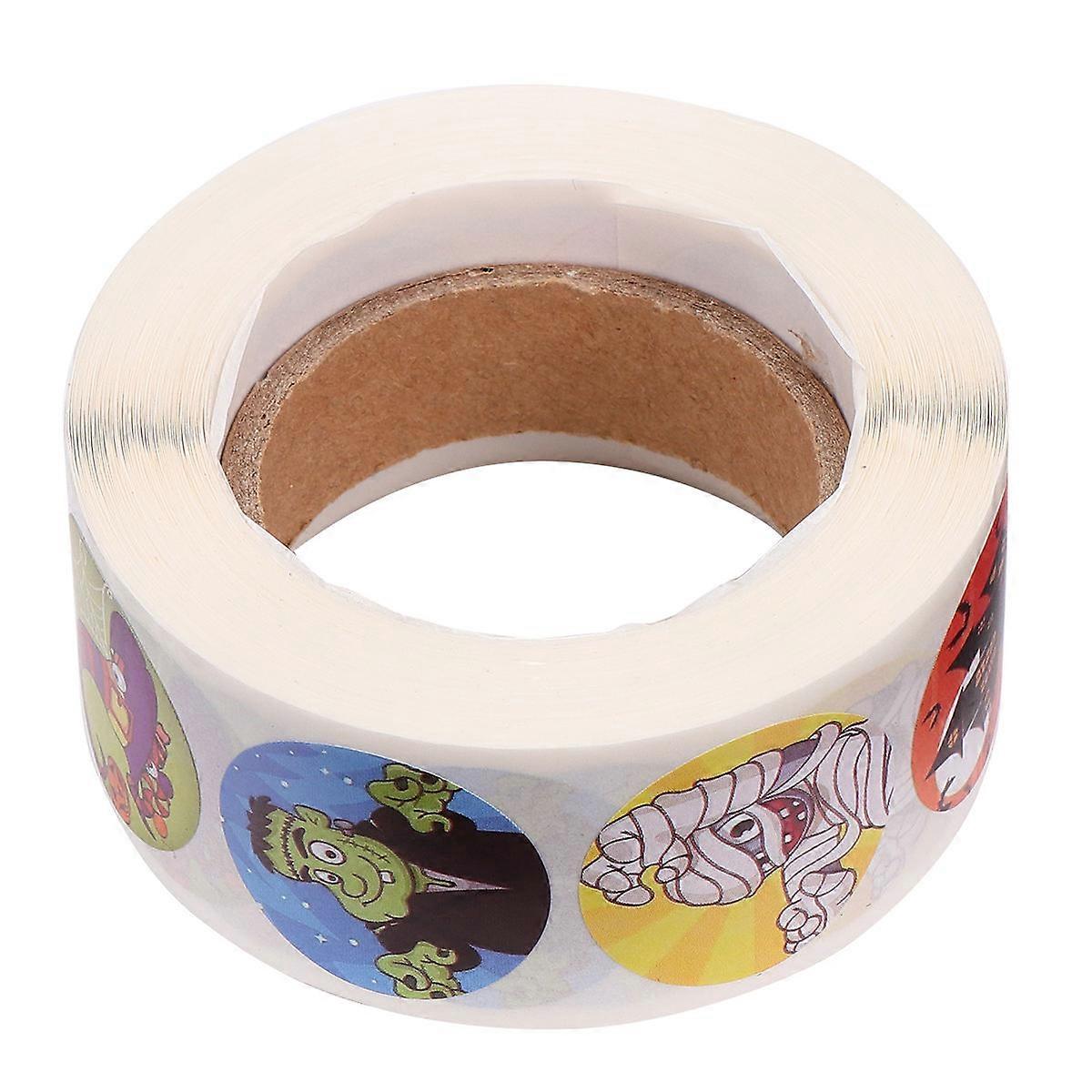 Halloween Adhesive Stickers Funny DIY Stickers for Decor 1 Roll 500Pcs