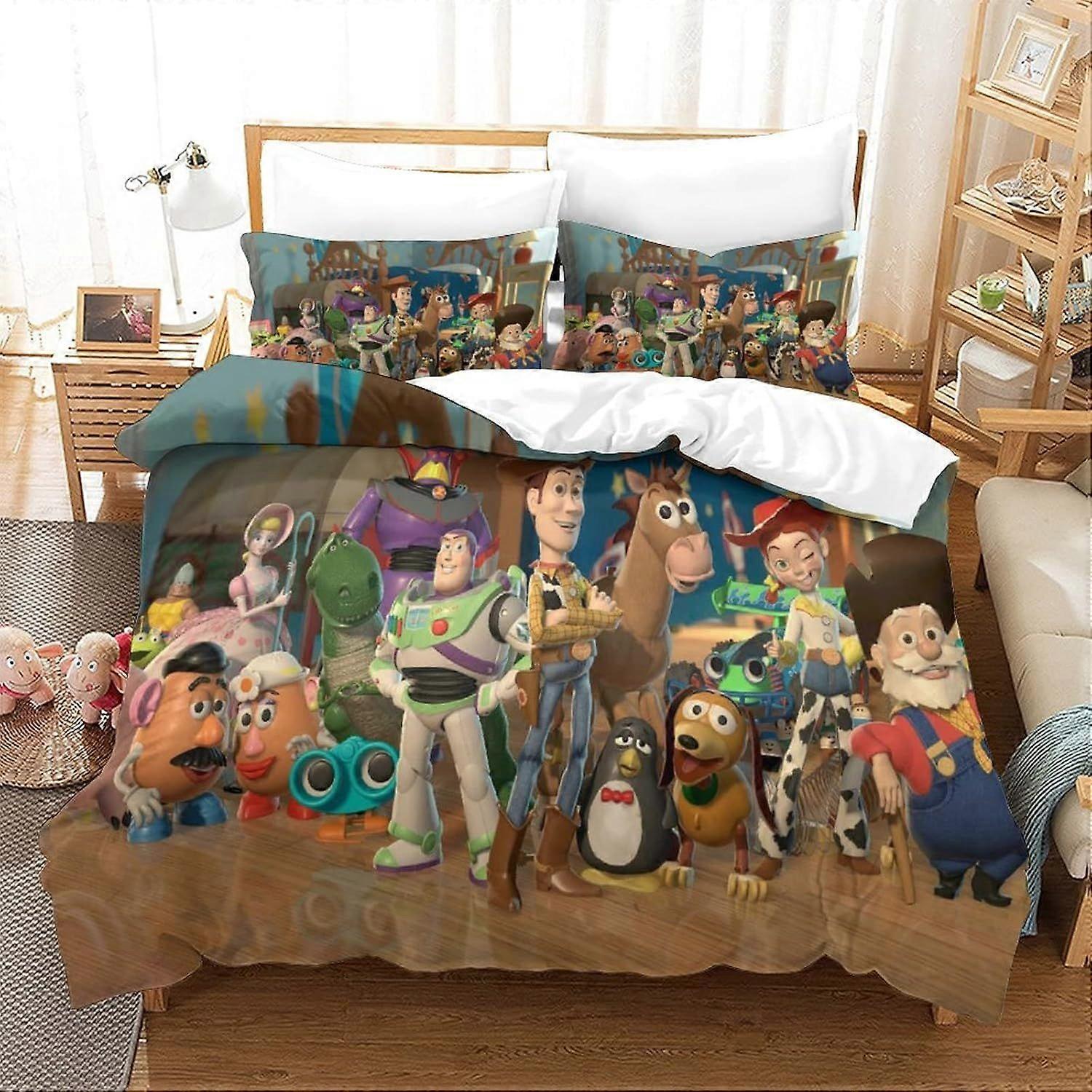 PIN507 Duvet Cover Toy Story 3D Printed Comforter Cover Cartoon Anime Movies for Boys Girls Kids Bedroom Child Bedding Quilt Decor King220x240cm