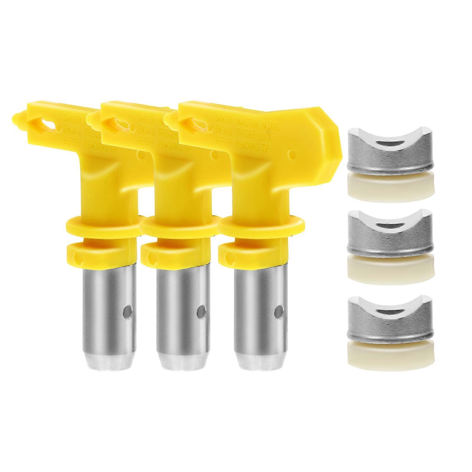 Paint Sprayer Tip 3Pcs for Fence Painting Plastic Yellow for Water-Based Lacquer Spraying