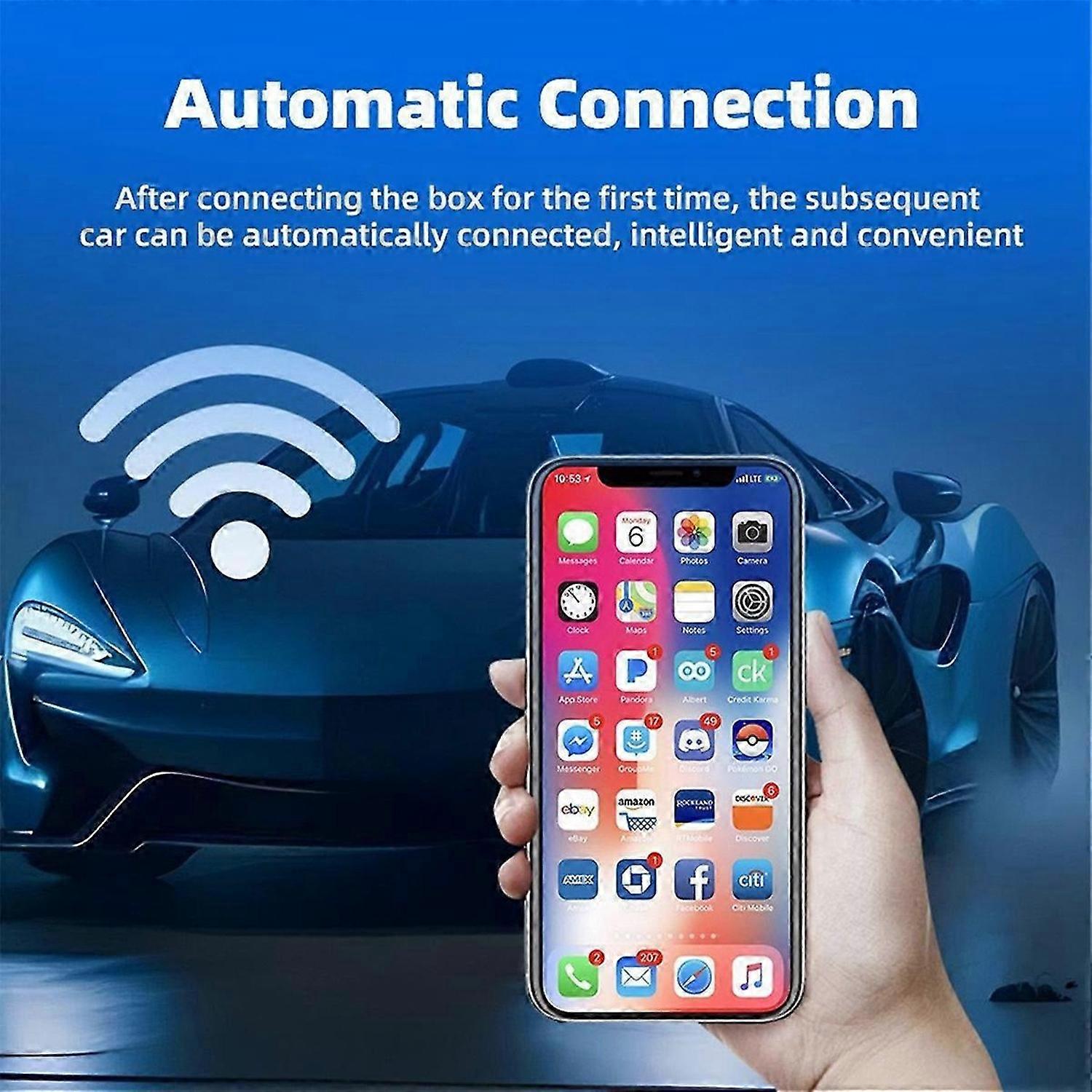 Car Ai Box 2-in-1 Wireless Carplay Android Auto Adapter Car Smart Ai Box Car Wired CarPlay to Wirele