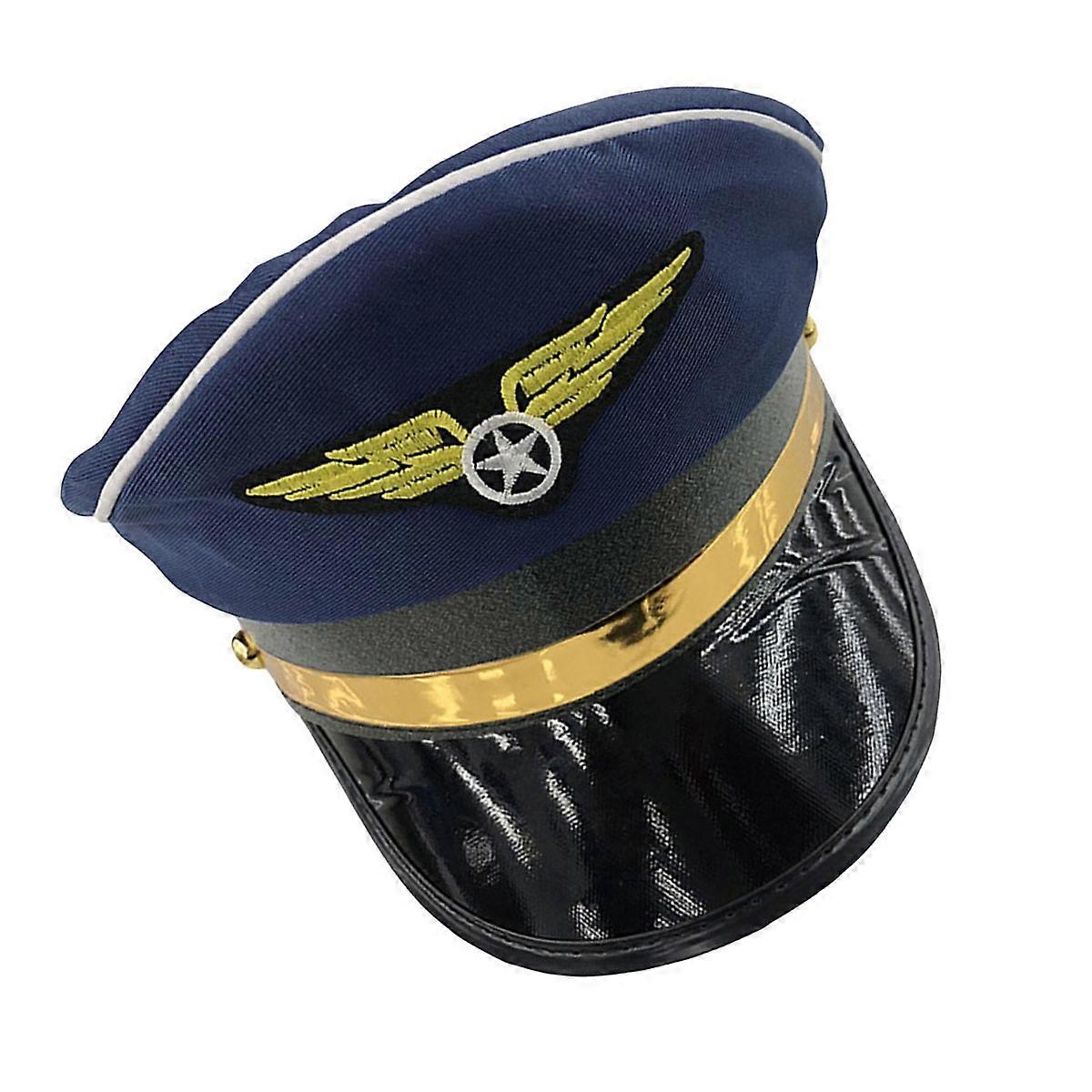 Cosplay Hats Navy Blue Police Cap for Stage Performance