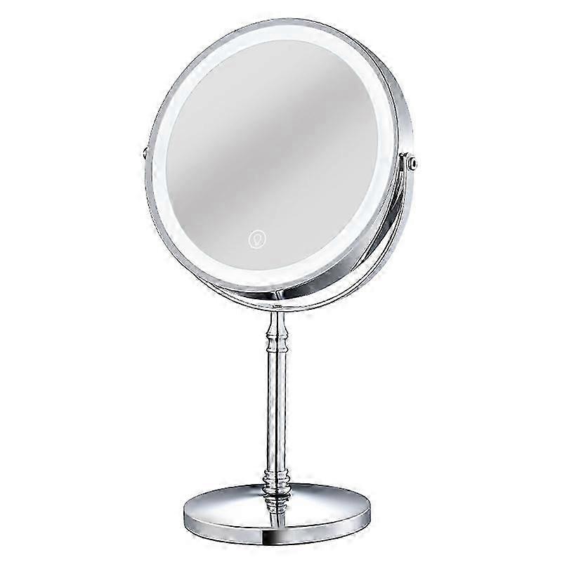 Makeup Mirror with Lights USB Rechargeable 8 Inch 3 Color Lights Two Sided 1X/10X Magnification LED Vanity Mirror