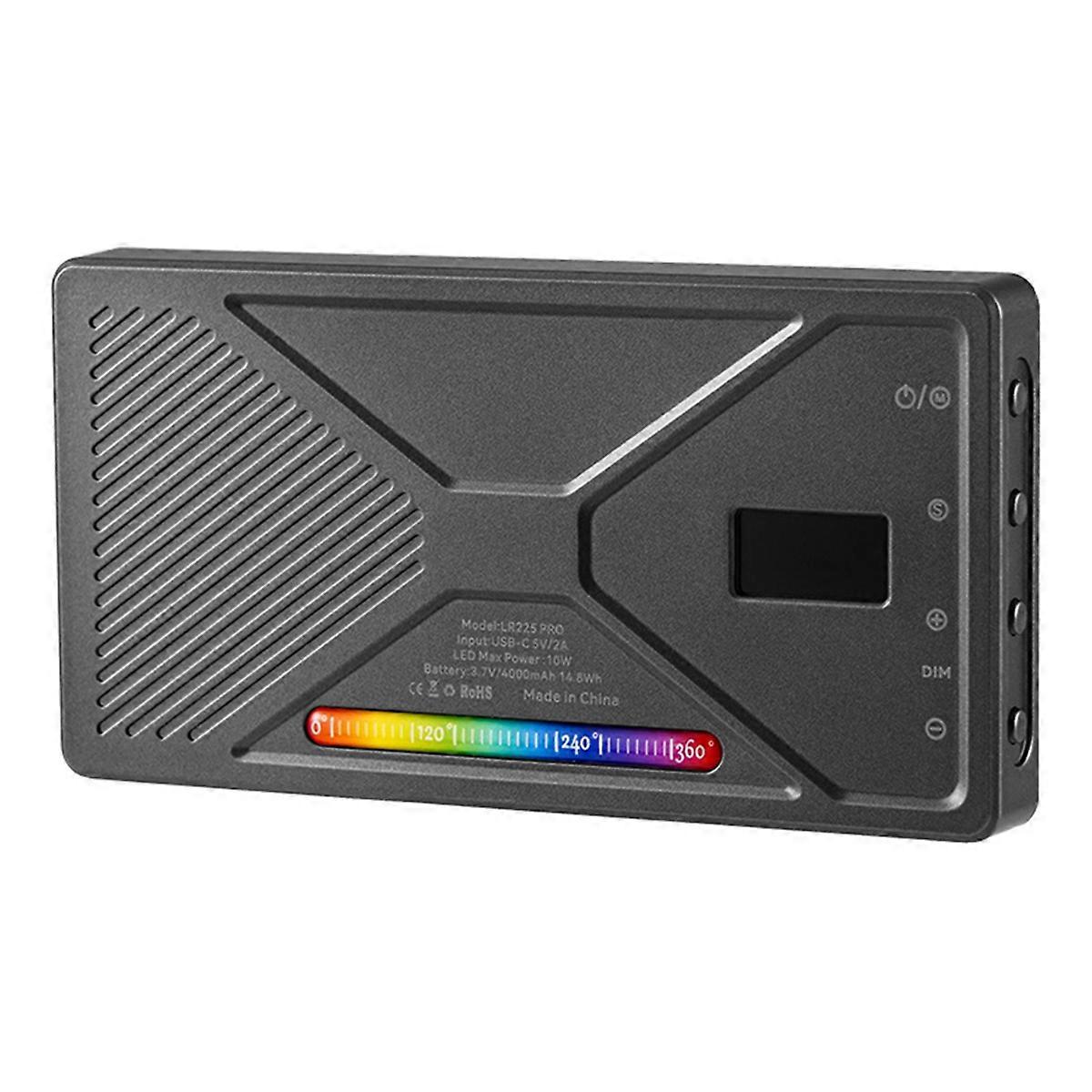 RGB Video Light 10W Portable Selfie LED Camera Light with 2500-9900K 4000mAh Rechargeable 96+ App Control Fill