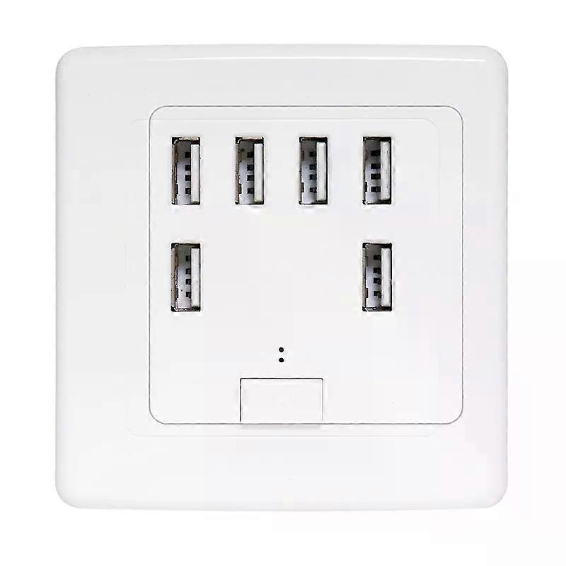 Universal USB wall socket, built-in 6 ports, 220V 4A charging panel, fast charging