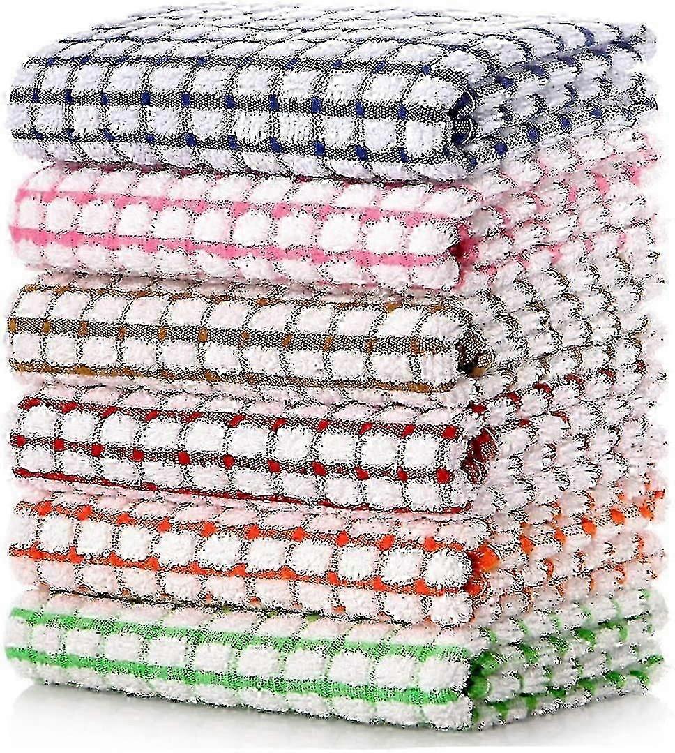 Soft Cotton Kitchen Towels Set 16"x25" Dish Cloths 6-Pack