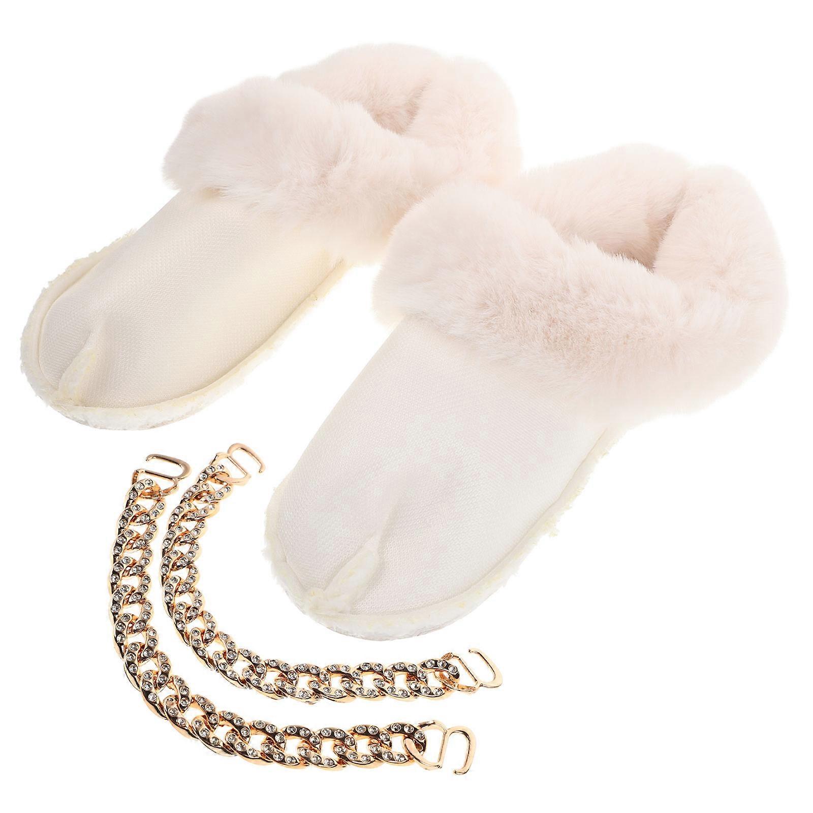 Cozy White Hole Shoe Liner Insole for Winter Warmth 1Pair Detachable