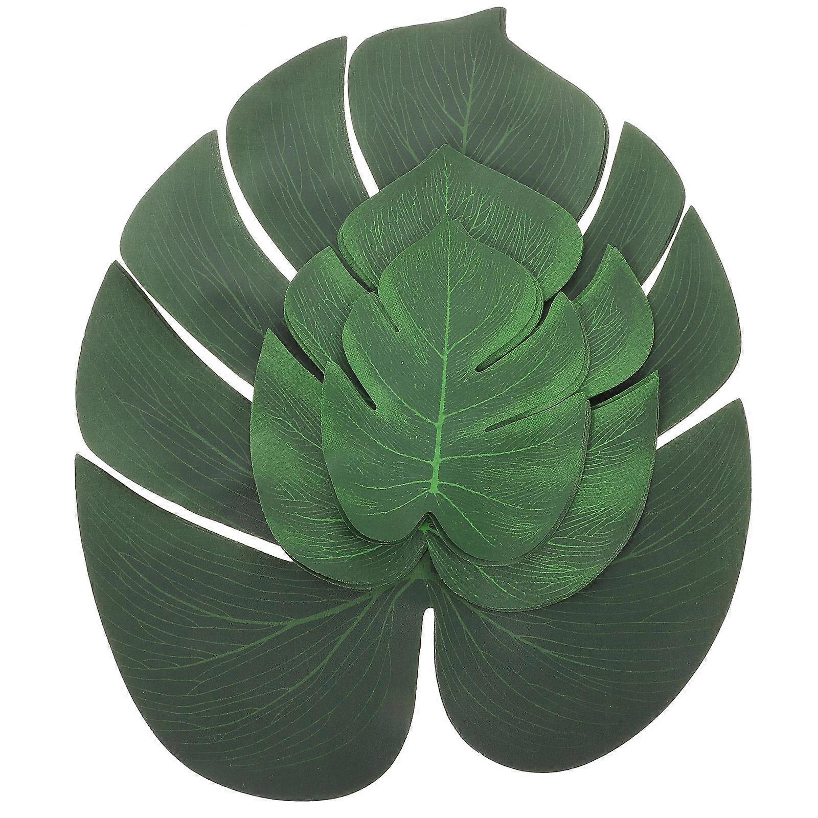 144Pcs Dining Table Placemats Green Monstera Leaf Decoration Mats