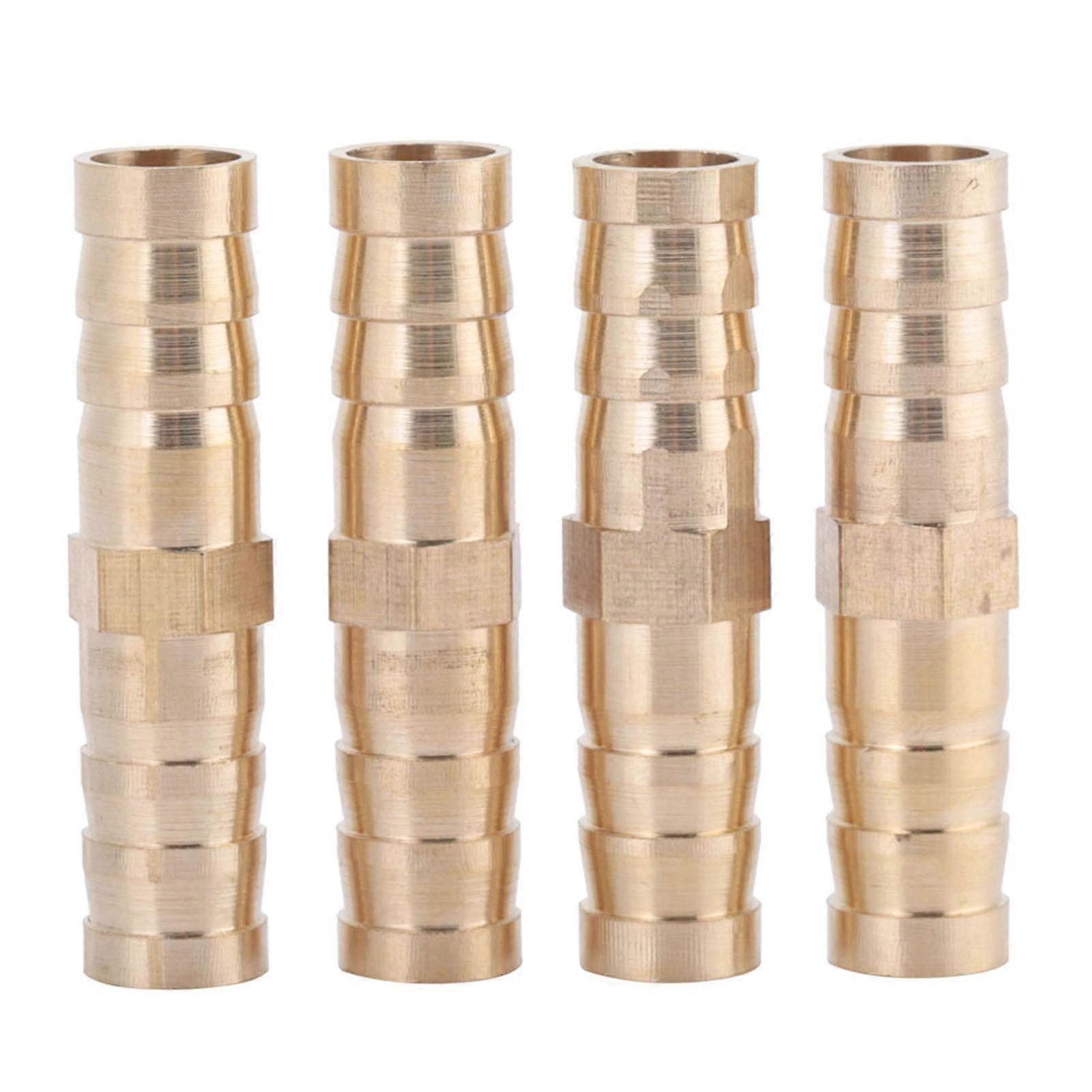 Brass Fitting Hose Barb Tail Reducer Reducing Plug Connector, 6mm-8mm Reducing Pipe Fitting, 4 pcs