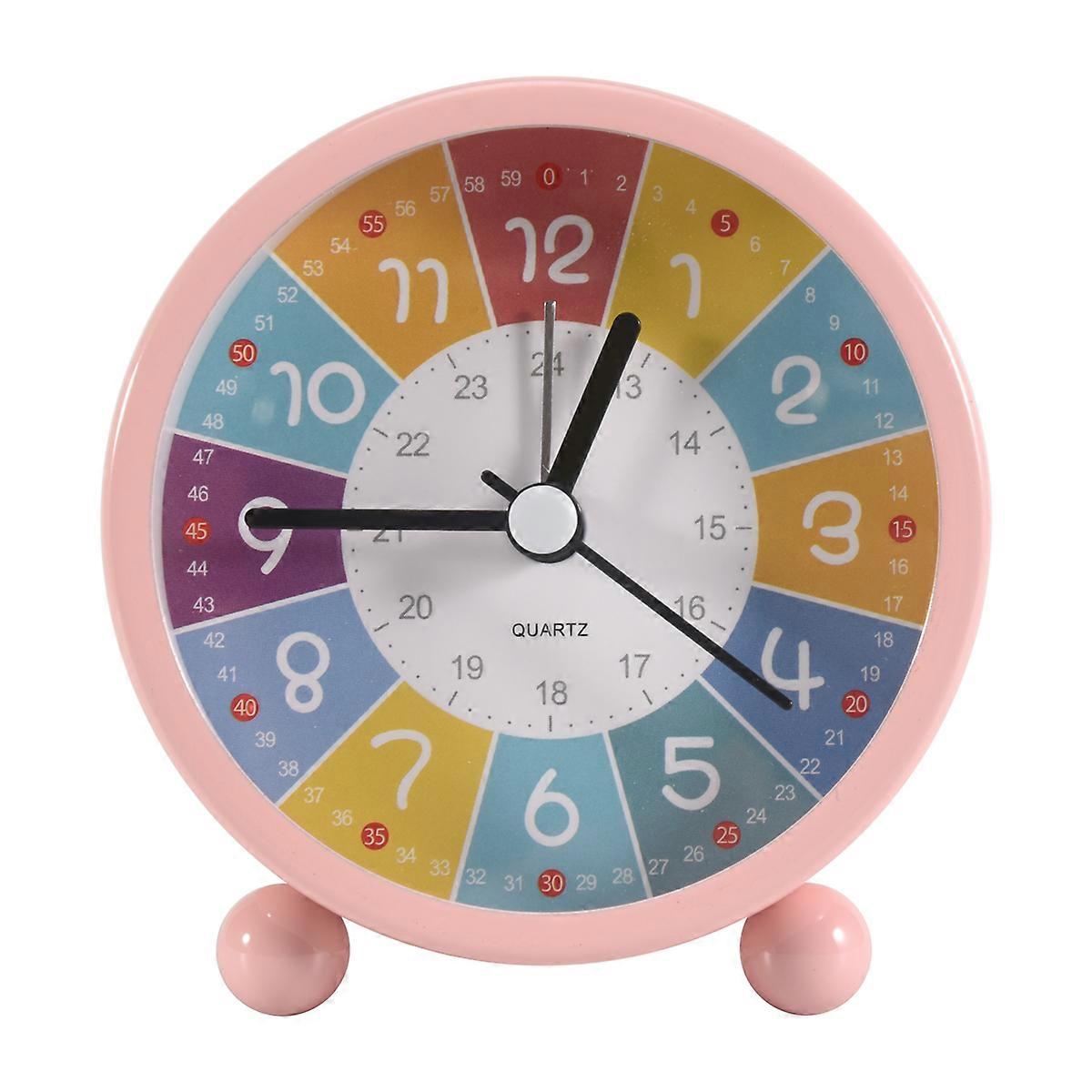 Educational Wall Clock for Kids Learning Time,Decorative Clock Pink