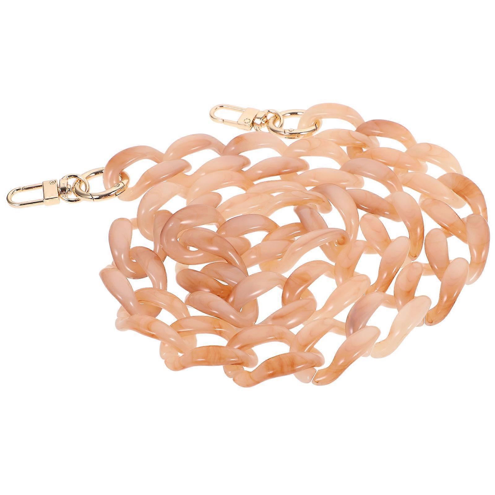 2Pcs Bag Chain Strap Replacement in Beige Acrylic for Handbag Use