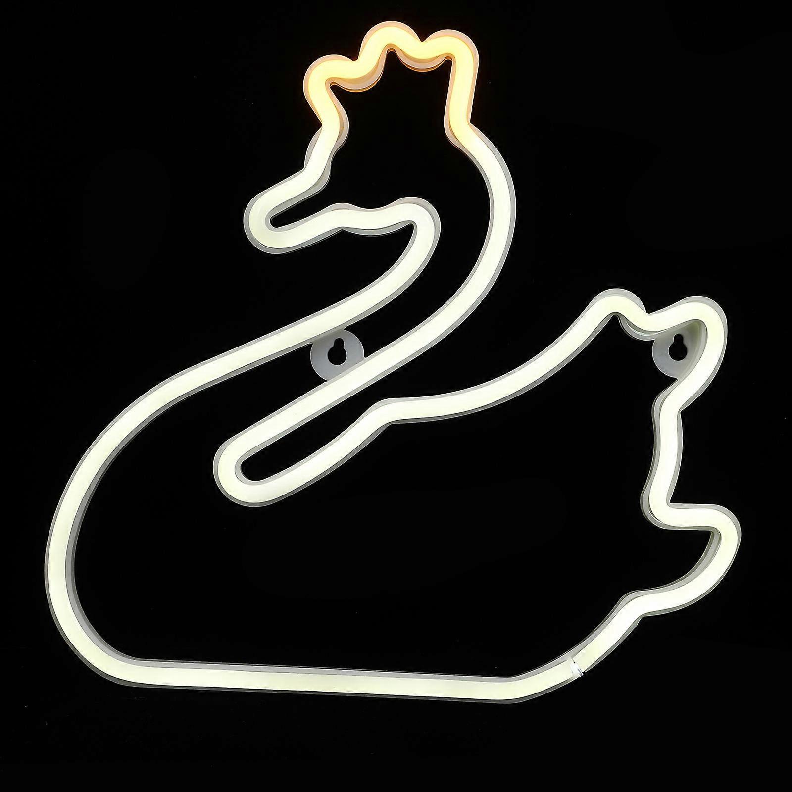 Creative 2Pcs Swan LED Neon Sign Light for Decor Modeling Lamp