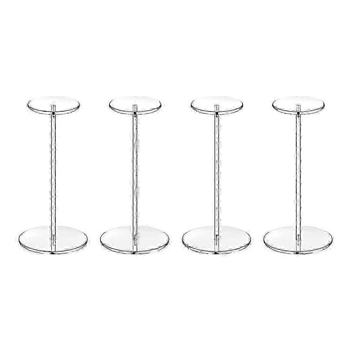 4 Set Acrilico Cappello Stand Piedistallo Trasparente Espositore Cappello Baseball Rack Rotonda Acrilico Riser adatto per Display Hat