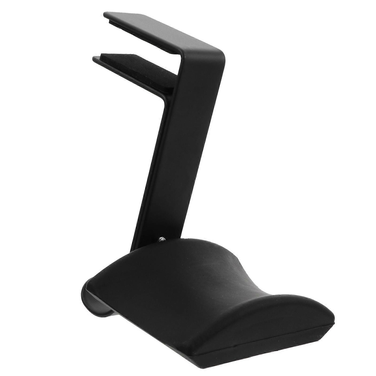 Portable Under Desk Headset Clamp Hook Rack For Workplace And Study Black Metal And Plastic With 1Set