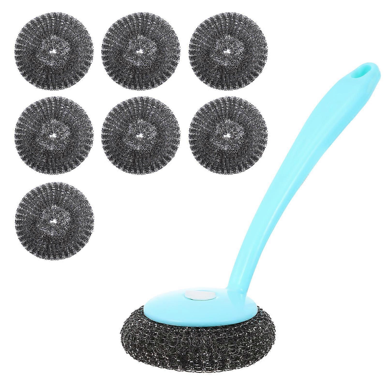 Pan Brush Stainless Steel Scrubber for Kitchen Cleaning 2Sets