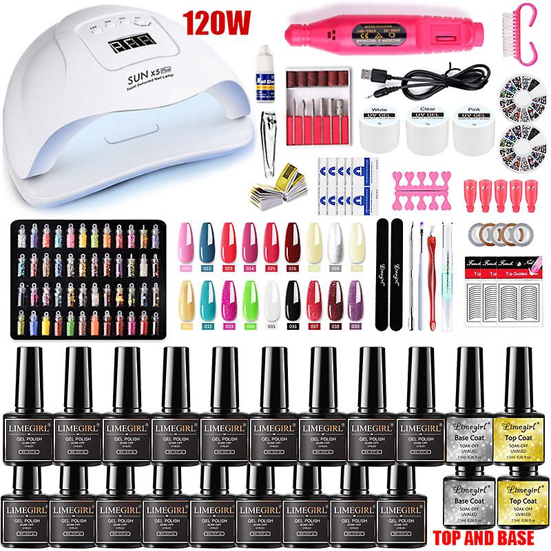 Manicure Set For Nail Extensions Gel Nail Polish Set Poly Nail Gel Set With Nail Lamp Kits Nail Tools Set 1