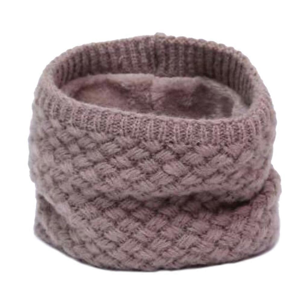 Neck Warmer Knit Circle Scarf for Women and Men 3Pcs Khaki Chunky Warm Loop